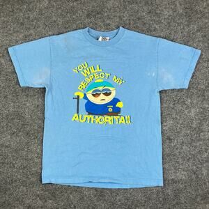 Vintage Comedy‎ Central T-Shirt Mens Small Blue South Park Respect My Authority
